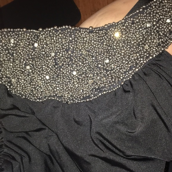 One Strap Black Ruched Dress Speechless size S - Picture 3 of 4